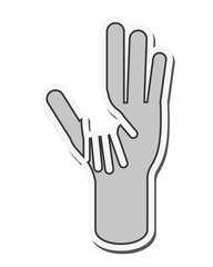 flat design open hands icon vector illustration