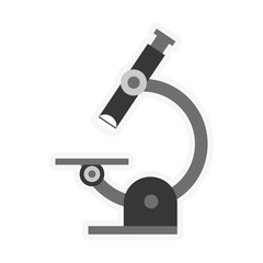 flat design single microscope icon vector illustration