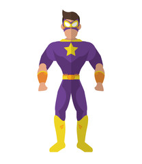 superhero costume avatar superman hero cartoon anime male icon. Flat and Isolated illustration. Vector illustration