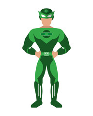 Fototapeta na wymiar superhero costume avatar superman hero cartoon anime male icon. Flat and Isolated illustration. Vector illustration