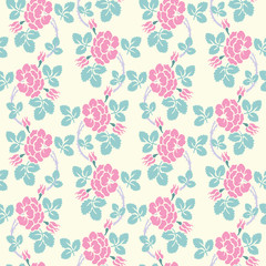Modern floral seamless pattern for your design. Print on paper or textile. Desktop wallpaper. Vector illustration. Background.