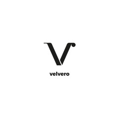 Letter V vector logo template. Typographic logo, simple style