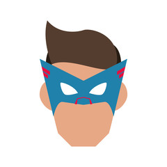 mask costume face superhero superman hero cartoon anime male icon. Flat and Isolated illustration. Vector illustration
