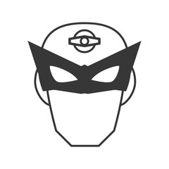mask costume face superhero superman hero cartoon anime male icon. Flat and Isolated illustration. Vector illustration