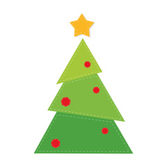 pine tree merry chistmas celebration icon. Flat and Isolated illustration. Vector illustration