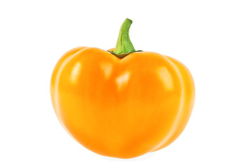Yellow bell pepper isolated on white background