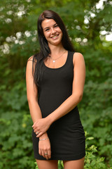 Fototapeta premium beautiful girl enjoying in forest