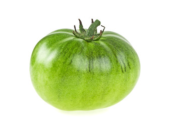 Green tomato on white background
