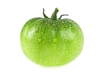 Green tomato on white background