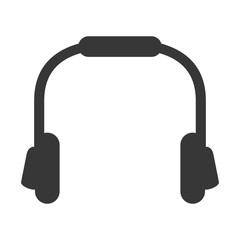 headphone music sound technology silhouette icon. Flat and Isolated design. Vector illustration