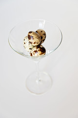 quail eggs in the martini glass. Dietary food. Conceptual food. - 118573940