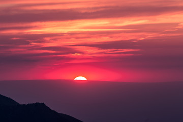 beautiful sunset in the mountains