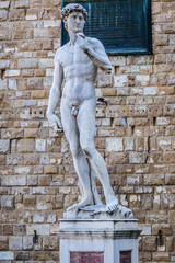 Famous statue Michelangelo's David (1504). Florence. Italy.