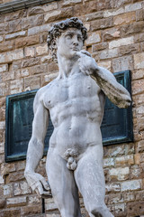 Obraz premium Słynny posąg Dawida Michała Anioła (1504). Florencja. Włochy.