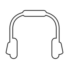 headphone music sound technology silhouette icon. Flat and Isolated design. Vector illustration