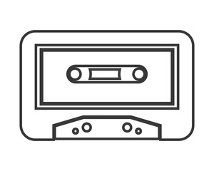 cassette music sound technology silhouette icon. Flat and Isolated design. Vector illustration