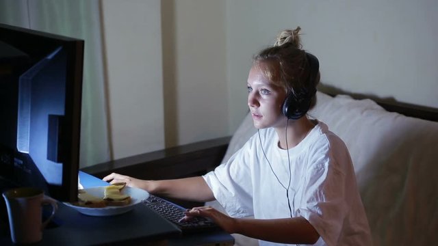 man playing video games on your computer. rabid gamer. I lost the game