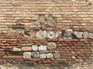 Aged brick wall, stone antique background, texture