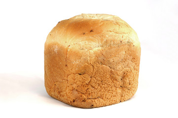 home made bread isolated on white background