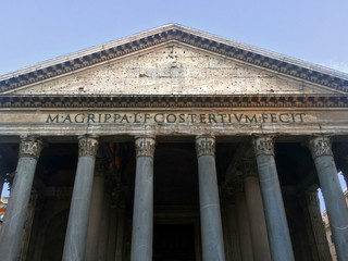 Italian Pantheon ancient structure with columns