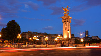 Fototapeta na wymiar Pont Alexandre III in Paris at night
