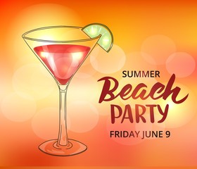 Summer beach party poster template