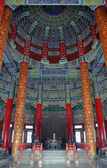 Interior of Imperial Vault of Heaven in Temple of Heaven, Beijing, China. Temple of Heaven is a UNESCO World Heritage Site.