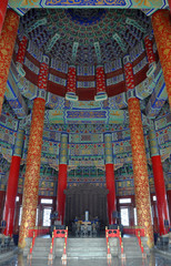 Interior of Imperial Vault of Heaven in Temple of Heaven, Beijing, China. Temple of Heaven is a...