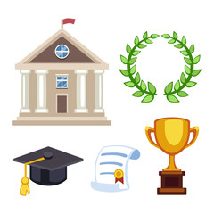 Graduation education vector symbols