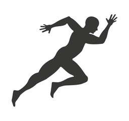 silhouette athlete running isolated icon