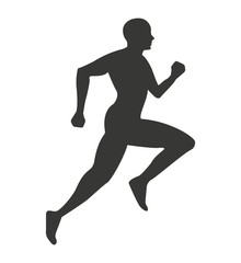 Fototapeta na wymiar silhouette athlete running isolated icon