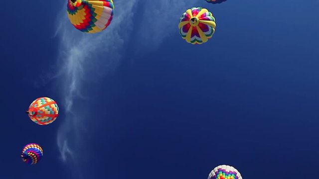 Group of Hot Air Balloons on a clear blue sky
