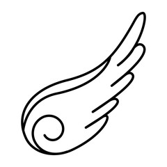 wing fly drawing tattoo style isolated icon