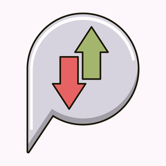 arrows up and down isolated icon vector illustration design