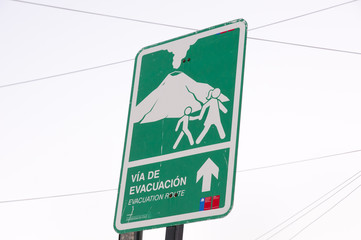 Volcano Evacuation Sign - Chaiten - Chile