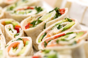 tortilla pieces close up with fuzzy depth of field