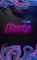 Advertising poster with text "Night Party" 