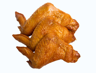 Smoked Chicken wings Isolated on White Background