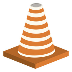 cone construction isometric isolated icon vector illustration design