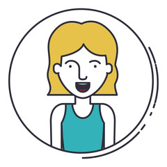 young woman avatar isolated icon vector illustration design