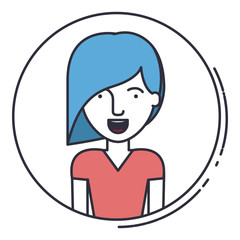 young woman avatar isolated icon vector illustration design