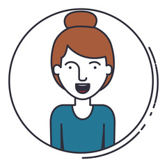 young woman avatar isolated icon vector illustration design