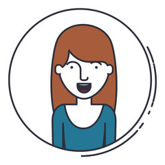 young woman avatar isolated icon vector illustration design