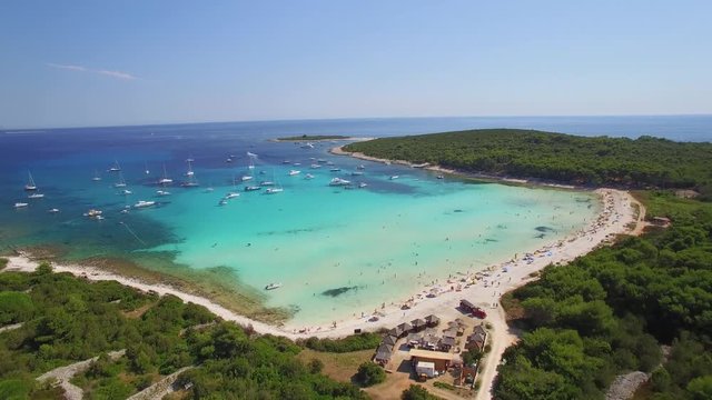 aerial view of beautiful sandy beach Sakarun