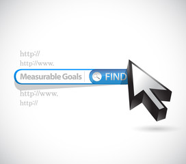 measurable goals search bar sign concept