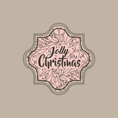 christmas vintage frame icon vector illustration design