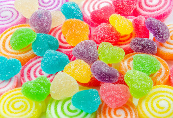 Fototapeta na wymiar Colorful mix jelly fruits