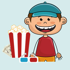 man movie video theater vector illustration graphic