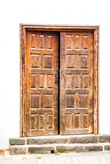 Aged and ancient entrance door on Lanzarote island. Canary Islands. Spain