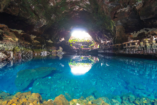  cave in Jameos del Agua. Lanzarote. Canary Islands. Spain